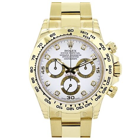 rolex daytona yellow gold white face